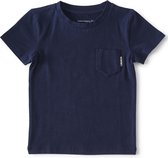 Little Label - t-shirt korte mouw baby jongens - navy blue - maat: 92 - bio-katoen