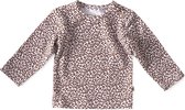 Little Label - baby shirt lange mouw - copper leopard-56 / 1M - maat: 56 - bio-katoen