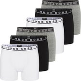 Hugo Boss 6-pack essential cotton stretch boxershorts - zwart/grijs/wit