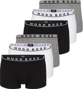 Hugo Boss 6-pack trunk cotton stretch boxershorts - wit/grijs/zwart