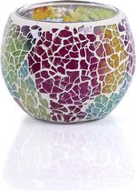 Waxinelichthouder 8,5 CM Dorsetto mozaïek multicolor