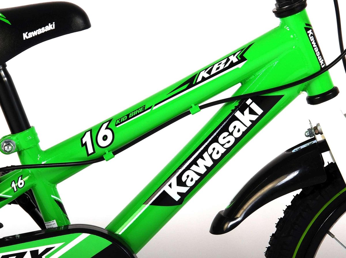 Kawasaki Kinderfiets - Jongens - 16 inch - Groen - 2 handremmen | bol.com
