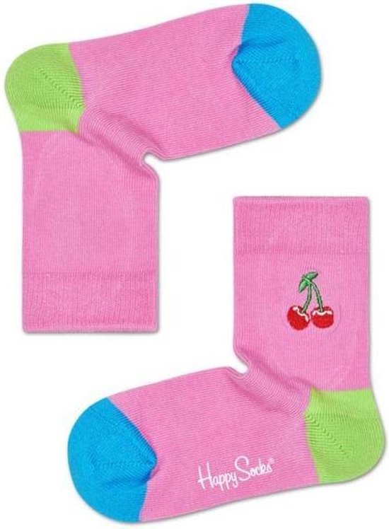 Psychiatrie Vervagen kalender Happy Socks Kids Cherry Embroidery Socks, 7-9 jaar, Maat 33/35 | bol.com