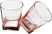 Pasabahce Carre - Roze Whiskeyglazen - Set van 3 - 310 ml