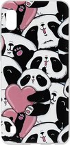 ADEL Siliconen Back Cover Softcase Hoesje Geschikt voor Samsung Galaxy A10/ M10 - Panda Hartjes