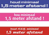 Banner 'Houd minimaal 1,5 meter afstand'!