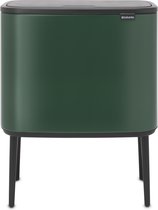 Brabantia Bo Touch Bin poubelle 11 + 23 litres avec 2 seaux intérieurs synthétiques - Pine Green