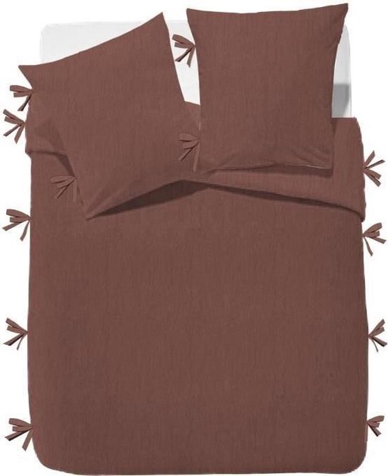 FINLANDEK couette Rachelle - 100% coton lavé - 220 x 240 cm - terre cuite  marron | bol.com
