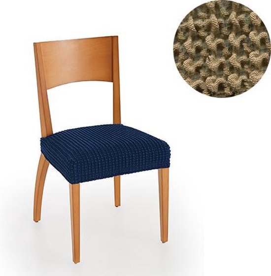 Stoelhoes Milos Beige (2 stuks) voor eetkamerstoelen 40-50cm - Extreme Stretch Stoelhoezen