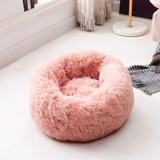 Katten en Honden Donutmand - Met Lange en Zachte Haren - 60 cm - Lichtroze
