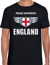 Proud supporter England / Engeland t-shirt zwart voor heren - landen supportershirt / kleding - EK / WK / Songfestival L