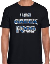 I love Greek food t-shirt zwart voor heren L