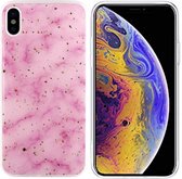 BackCover Marble Glitter voor Apple iPhone Xs Max Roze