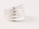 Fijne opengewerkte spiraalvormige zilveren ring - maat 18