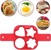 Siliconen Bakvorm Pannenkoeken en Eieren | 4 in 1 bakvorm | Omelete bakvorm | Verschilende Bakvorm | Perfecte Bakvorm | Mini Pannenkoek Ei Vorm | 4 Verschillende Bakvormen | Flipper