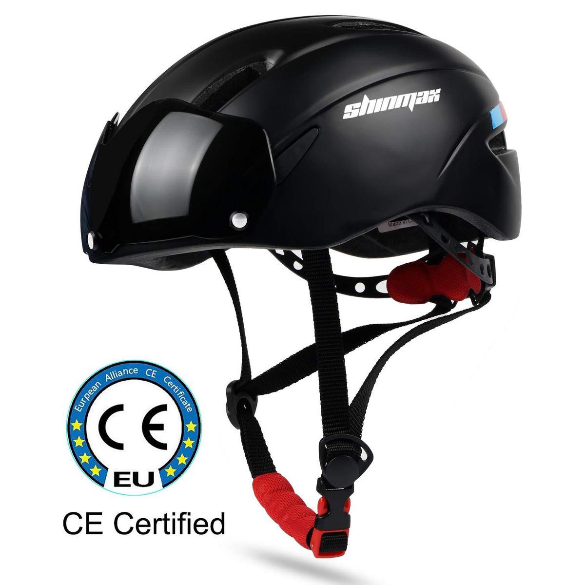 KW® Zwarte Fietshelm CE-certificaat | Met afneembare veiligheidsbril en  Verstelbare... | bol
