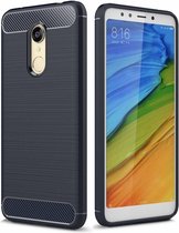 Xiaomi Redmi Note 5 (Plus) - Geborstelde TPU Cover - Blauw