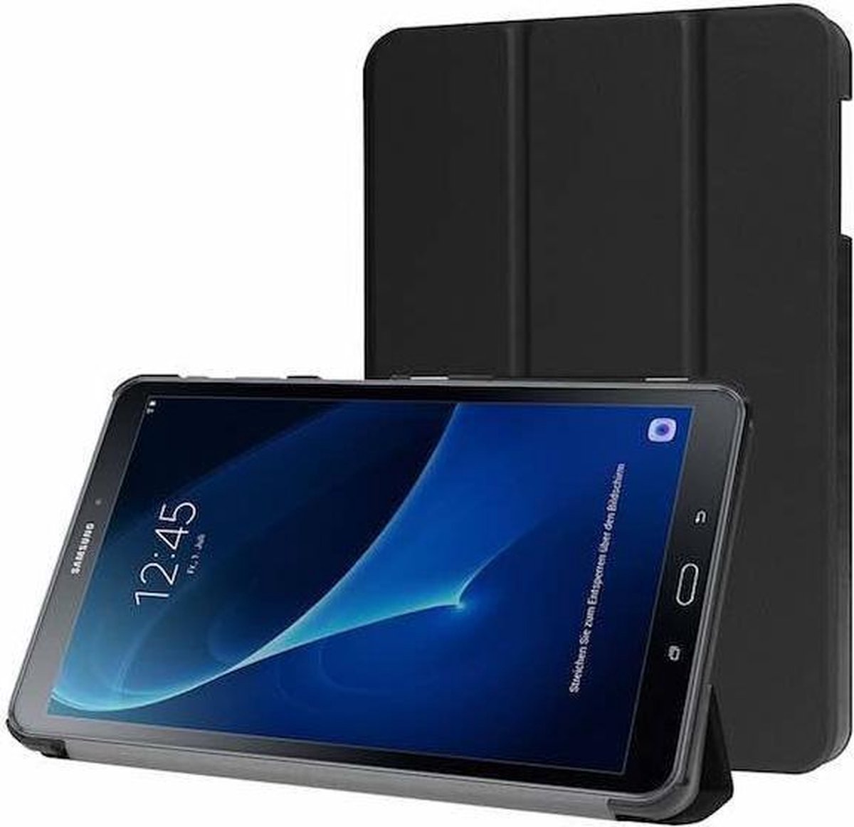 Tablet Hoes geschikt voor Samsung Galaxy Tab A 10.1 (2016/2018) Tri-Fold Book Case Zwart - Case2go