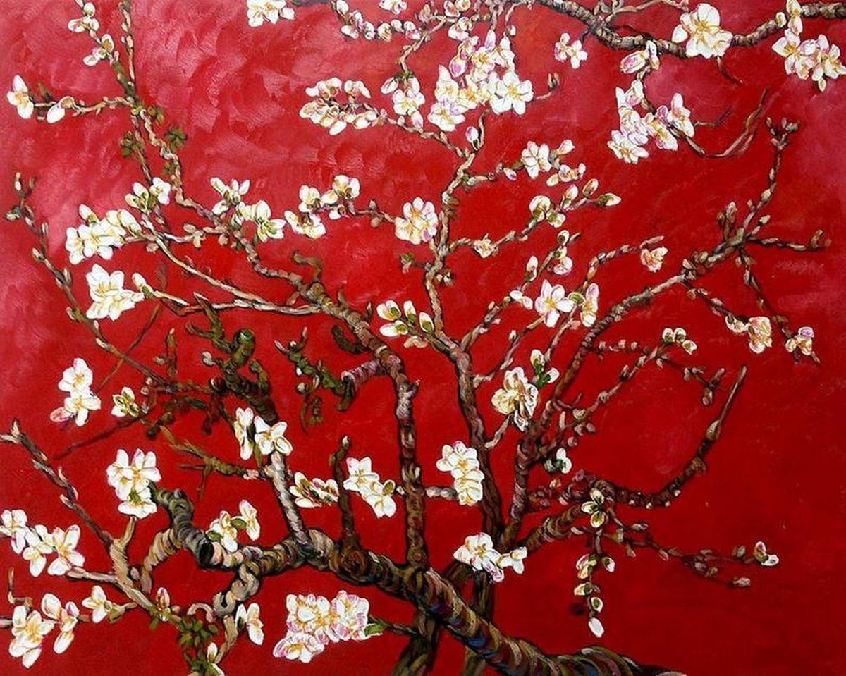 Vincent Van Gogh : Almond Blossom - Amandelbloesem Rood (1890) Canvas Print  | Bol.Com