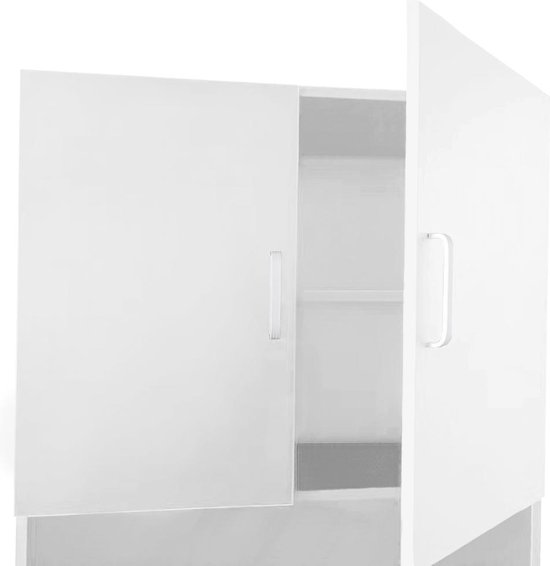 Wasmachine kast wasdroger - ombouw meubel wasmachine wasdroger - 190 cm hoog - wit