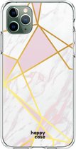 HappyCase iPhone 11 Pro Hoesje Flexibel TPU Roze Marmer Print