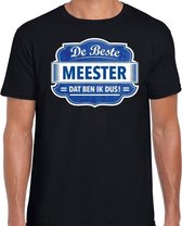 Cadeau t-shirt voor de beste meester zwart voor heren S