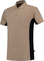 Tricorp poloshirt bi-color - Workwear - 202002 - khaki/zwart - Maat 5XL