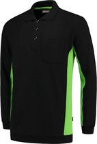 Tricorp Polosweater Bi-Color - Workwear - 302001 - Zwart-Limoengroen - maat 3XL
