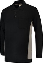 Tricorp Polo Sweater Bicolor Borstzak 302001 Zwart / Grijs  - Maat S
