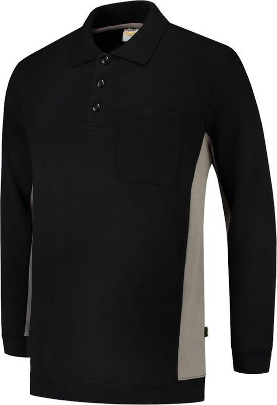 Foto: Tricorp polo sweater bicolor borstzak 302001 zwart grijs maat s