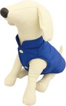 BODYWARMER BLAUW VOOR HONDEN - XS ( rug lengte 20 cm, borst omvang 26 cm, nek omvang 22 cm )