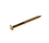 Kobout Houtschroef lenskop kop zaagsnede messing 4.0 x 25mm