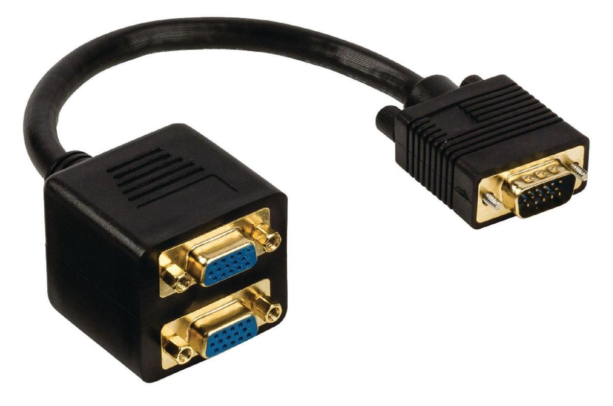 Premium VGA splitter 1 naar 2 - passief / zwart - 0,20 meter