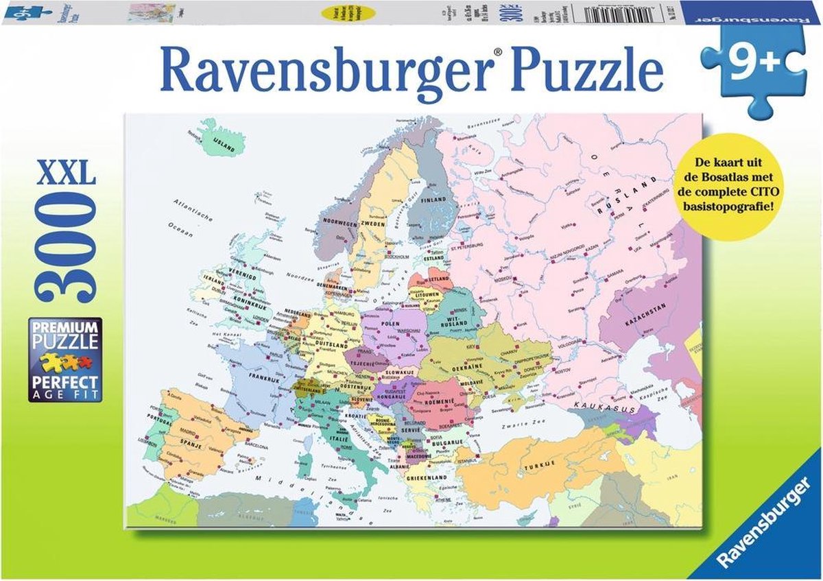 Ravensburger puzzel Europa kaart CITO - Legpuzzel - 300 stukjes | bol.com