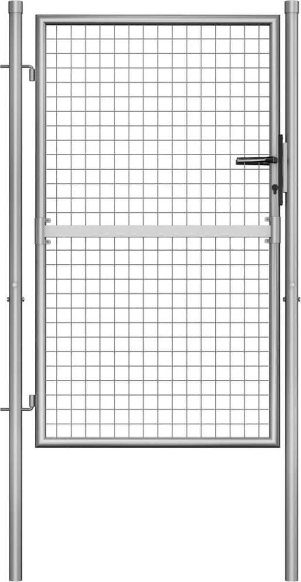 vidaXL - Tuinpoort - gegalvaniseerd - staal - 100x125 - cm - zilver
