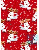 Inpakpapier kerstmis: Rudy Rendier Rood 691422- Breedte 60 cm - m lang - Breedte 60  cm - 691422-60cm