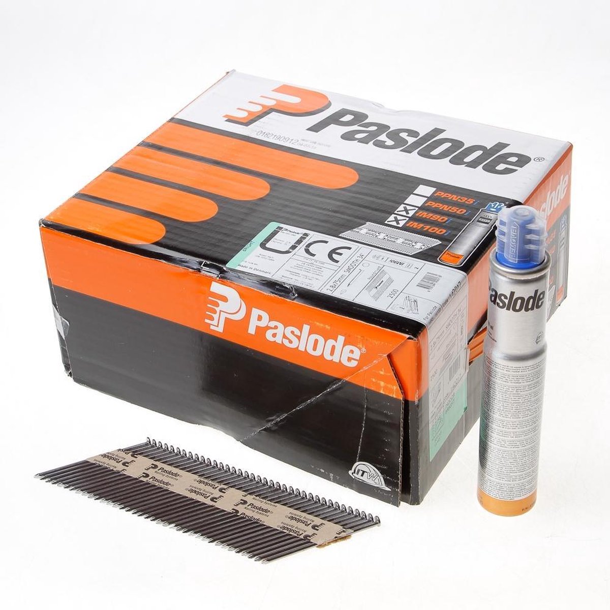Paslode 142017 Papiergebonden Stripnagels incl. gas IM90 - 2,8x75mm - Glad Blank Rd