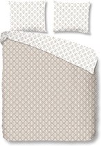 Good Morning 5286-A wieber patroon - dekbedovertrek - tweepersoons - 200x200/220 cm  - katoen - zand