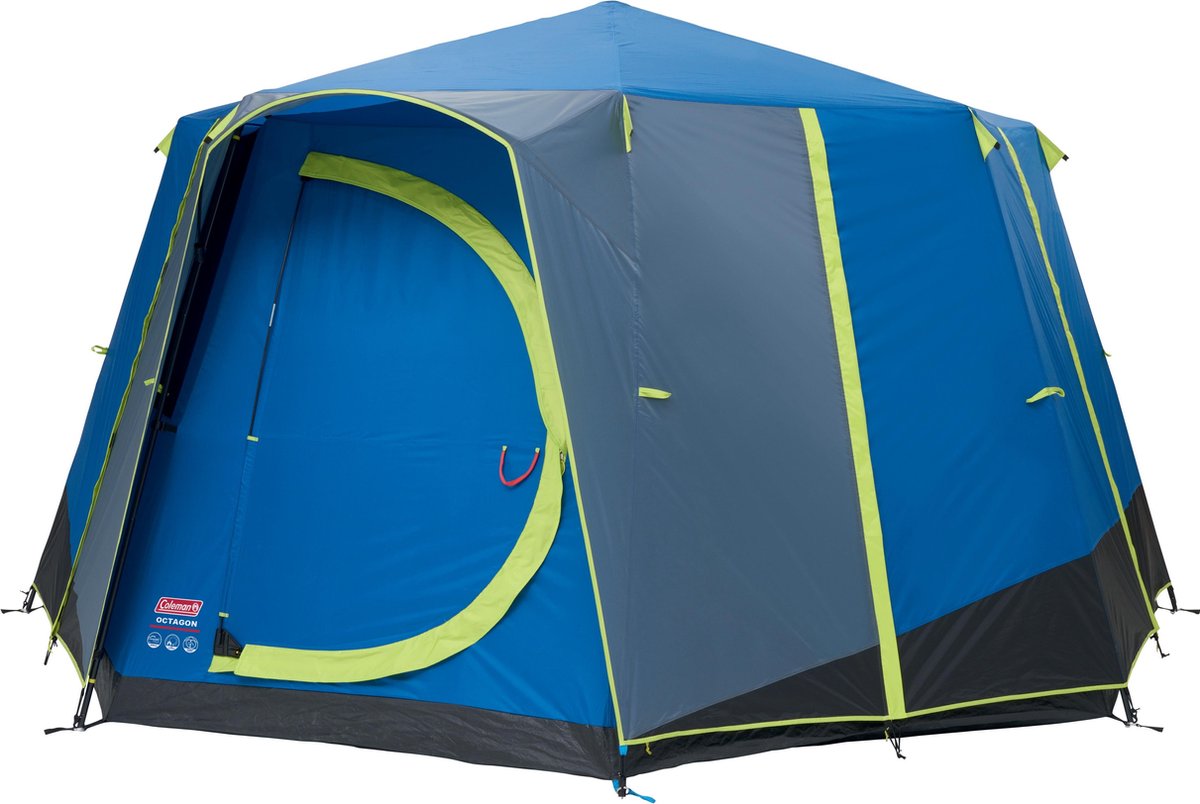 Bol.com Coleman Octagon 8 - Familietent - 8 Persoons - Blauw/Lime aanbieding