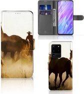 Book Case Geschikt voor Samsung Galaxy S20 Ultra Telefoonhoesje met Pasjes Design Cowboy