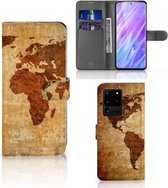 Flip Cover Geschikt voor Samsung Galaxy S20 Ultra Wereldkaart