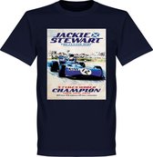 Jackie Stewart Poster T-Shirt - Navy - XL