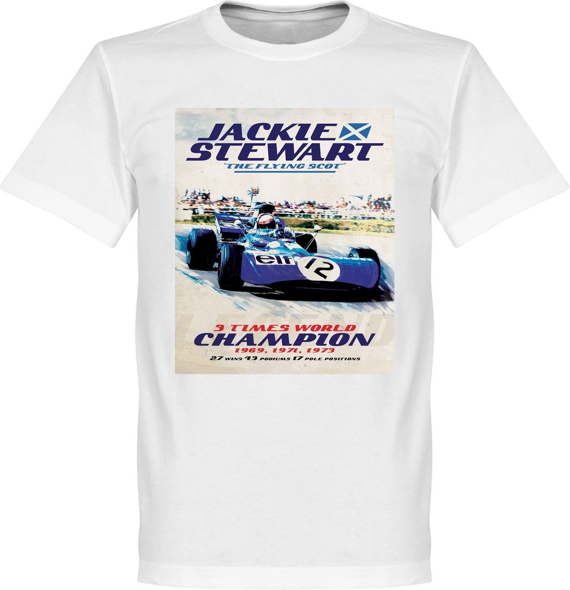 1159x1200.jpg Jackie Stewart Poster T-Shirt - Wit - XS - Afbeelding 1