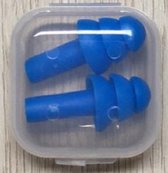 Oordoppen - Earplugs - Gehoorbescherning - Siliconen - Slapen - Reizen - Herbruikbaar - 2 stuks - Blauw