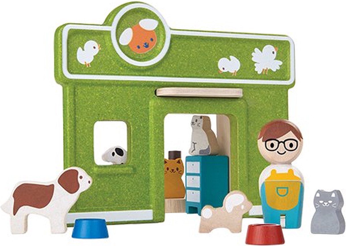 Plan Toys Plan City houten huisdieren opvang