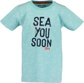 Blue Seven - Jongens - Aqua t-shirt Sea you soon - Maat 104