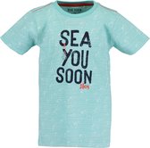 Blue Seven - Jongens - Aqua t-shirt Sea you soon - Maat 98