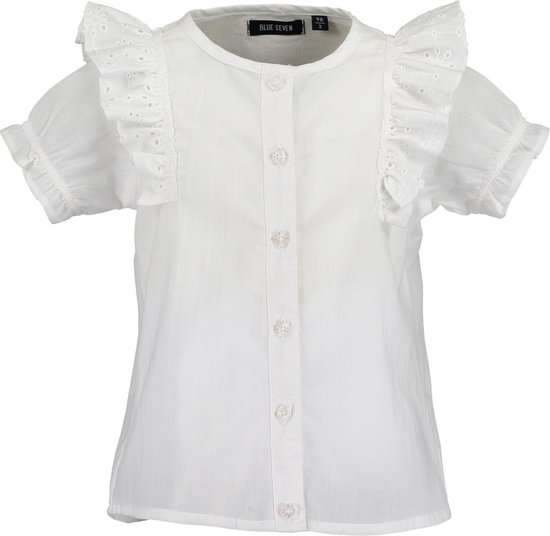 terwijl rustig aan Lee Blue Seven - Meisjes - Witte blouse - Maat 110 | bol.com