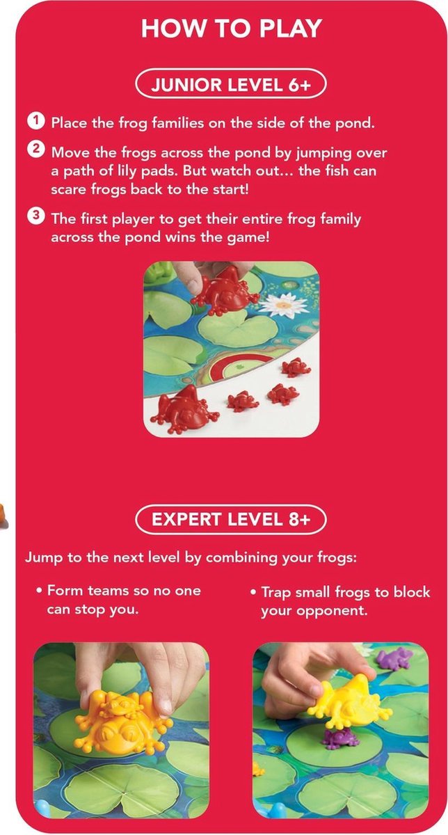 SmartGames Froggit - Strategisch Familie Bordspel - Meerdere Spelniveaus - 2 tot 6 Spelers - Vanaf 6 Jaar — afbeelding 5