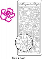 Vaessen Creative Sticker - 10x23cm - 10st - roze large flowers